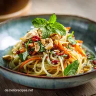 Asiatischer Spaghettisalat mit Erdnusssauce: Vegetarisch Cremig