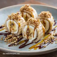 BlitzDessert Bananen Sushi Zuckerfreie R&ouml;llchen mit Crunch 15 Min