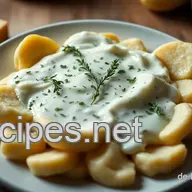 Knusprige Bergk&auml;se-Bratlinge mit Kr&auml;uterquark &ndash; Einfach & Lecker