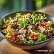 Big Mac Salat mit Hackfleisch Das Low Carb Cheeseburger Salat Rezept