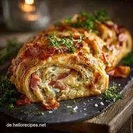 Bl&auml;tterteig gef&uuml;llt mit Schinken und K&auml;se knusprig schnell gemacht