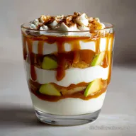 Bratapfel Karamell Trifle Schichtdessert im Glas f&uuml;r Weihnachten