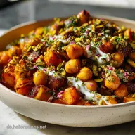 Butternut K&uuml;rbis Orientalisch: Ger&ouml;stet mit Datteln Harissa