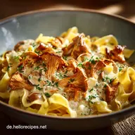 Cremige Bandnudeln mit PfifferlingRahmso&szlig;e: Das unwiderstehliche Herbst Soul Food.
