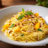 Blitzschnelle Vegane Mango Erdnuss Pasta Cremige So&szlig;e