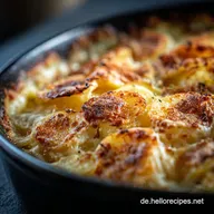 Cremiges Kartoffelgratin: Knusprige Haube, samtig weich innen.