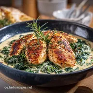 Das beste ParmesanH&auml;hnchen mit Spinat Cremig Low Carb schnell fertig