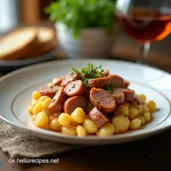 Deftiger WurstBohnenKartoffelauflauf Omas Rezept einfach