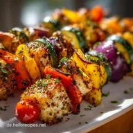 Delicious Skewered Meat and Veggies mit Kr&auml;uter-Marinade