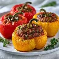 Gef&uuml;llte Paprika Im Airfryer: Hackfleisch