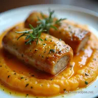 Deftig Zart Orange Oil Smoky Boiled Schinkenrouladen auf S&uuml;&szlig;kartoffelp&uuml;ree