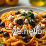 Leckere griechische Nudeln mit Feta und Oliven &ndash; Ein mediterranes Festmahl