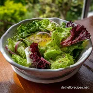 Grner Salat mit HonigSenf Dressing Einfach: 5 Minuten Blitzrezept