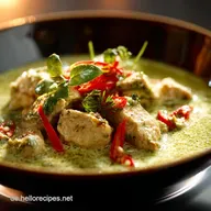 Curry Rezepte: Cremiges Gr&uuml;nes Thai-Curry mit H&auml;hnchen in 35 Min