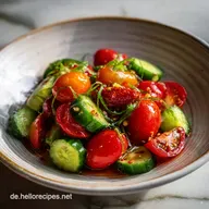 Gurken Tomaten Salat mit Vinaigrette in 10 Minuten