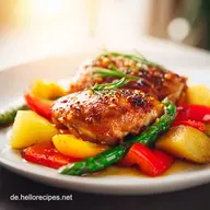 Mittagessen Idee mit H&auml;hnchen und Gem&uuml;se: Schnell