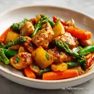 H&auml;hnchen-Gem&uuml;se-Pfanne mit Feta und Zitrone