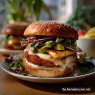 Burger Mit Halloumi Gemse Einfache Vegetarische: 20 Min Grill-Hit