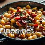 Herzhafte Kartoffelpfanne mit Gem&uuml;se und Speck &ndash; Ein einfaches Rezept