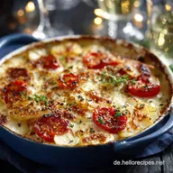 KartoffelKohlrabi Gratin mit Tomaten Der cremige Feierabend-Klassiker