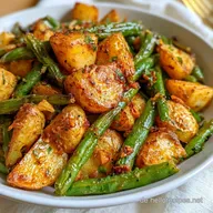 Kartoffeln mit Gr&uuml;nen Bohnen vom Blech mit Knoblauch