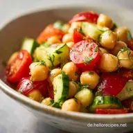 Kichererbsen Salat mit Gurke und Tomaten f&uuml;r 4