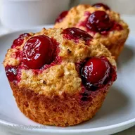 Kirsch Muffins mit Haferflocken