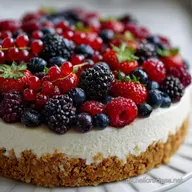 Schneller einfacher Kuchen ohne Backen mit Keksboden und Beeren: 20 Minuten Zubereitung