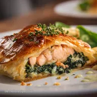 Lachs im Bl&auml;tterteig: Einfaches knuspriges Rezept mit Spinat-F&uuml;llung