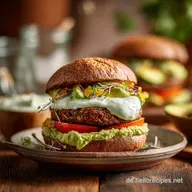 Low Carb Veganer Burger PilzNussUmami mit AvocadoCreme Glutenfrei