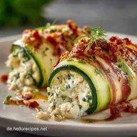 Perfekter Low Carb ZucchiniKohlrabiWrap Stabil cremig gef&uuml;llt s&auml;ttigend