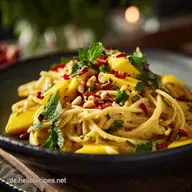 Cremige Mango Erdnuss Pasta Veganes FeierabendEssen in 25 Minuten