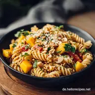 Mango Erdnuss Pasta Veganes Blitzgericht in 25 Minuten