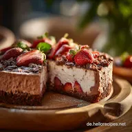 No Bake Schokokuchen mit Erdbeerschicht: Cremig schnell K&uuml;hlschrankkuchen