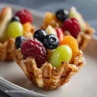 Obst im Waffelbecher mit Quark Creme