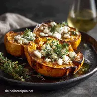 Ofenk&uuml;rbis Beilage mit Feta und Honig: Einfacher Herbstgenuss in 50 Minuten
