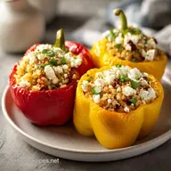 Gef&uuml;llte Paprika Reis Feta f&uuml;r 4 Portionen