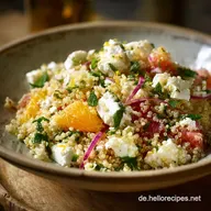 QuinoaMinzSalat Locker leicht mit Feta und ZitronenDressing