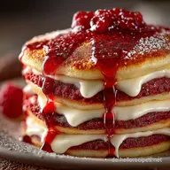 Red Velvet Pancakes Mein Rezept mit Frischk&auml;seGuss