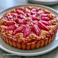 Rhabarber M&uuml;rbeteigkuchen f&uuml;r 12 St&uuml;cke