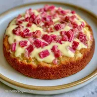 Rhabarber Vanillepudding Kuchen: Cremig