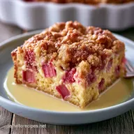 Rhabarberkuchen mit Streuseln: Knusprig