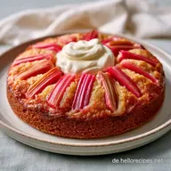 Rhabarberkuchen mit Vanillecreme: Cremig