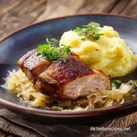 Rippchen mit Sauerkraut und Kartoffelp&uuml;ree Hausmannskost cremig