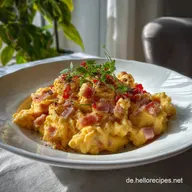 R&uuml;hrei mit Schinken Rezept: Samtig und in 10 Minuten fertig