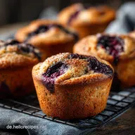 Saftige ZitronenBlaubeerMuffins Das einfache R&uuml;hrteigRezept
