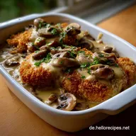 Schnitzelauflauf mit Champignonrahmsosse: Einfaches Familienessen