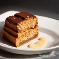 SchokoErdnussbutter Gl&uuml;ck K&auml;sekuchenSchnitten Rezept