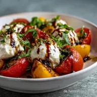 Tomaten Burrata Salat: Schneller Sommersalat f&uuml;r Grillfeste