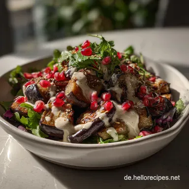 Auberginen Granatapfel Salat Rezept: Rauchig, Herb-S&uuml;&szlig; Rezeptkarte